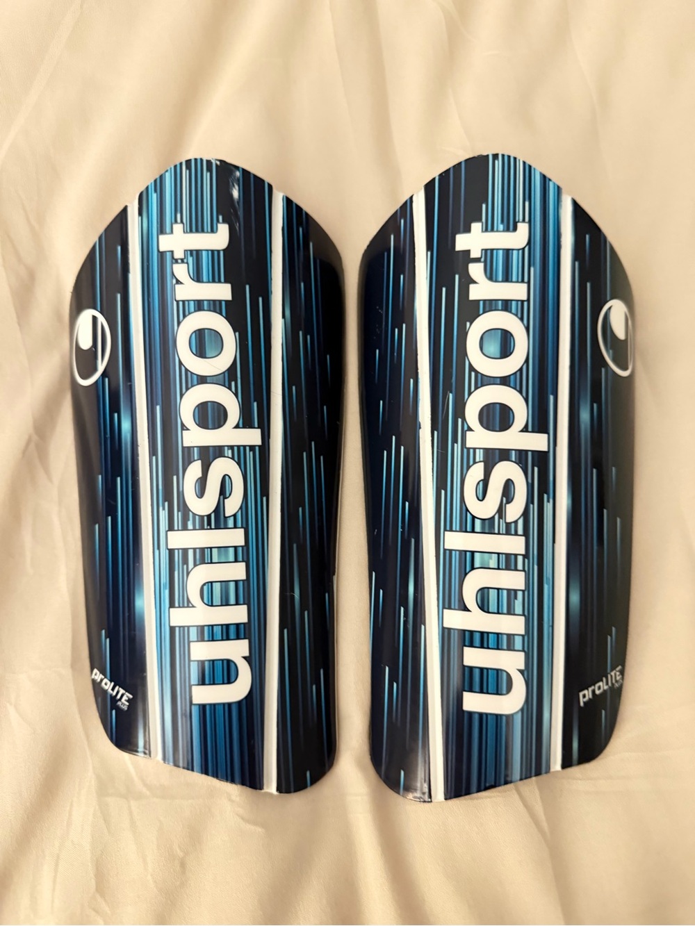 Kids Blue Striped Shin Guards